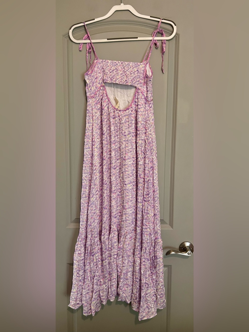 Saltwater Luxe Loe Midi Dress Tie Strap Boho Smocked Back Size S NWT - Picture 6 of 6